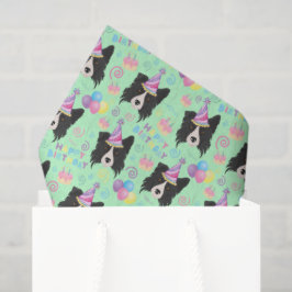 Border Collie Tissue Paper in Green Seidenpapier