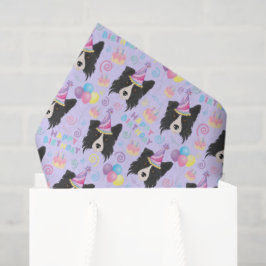 Border Collie Tissue Paper in Purple Seidenpapier