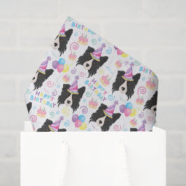 Border Collie Tissue Paper in White Seidenpapier