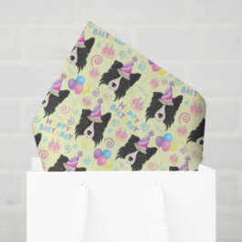 Border Collie Tissue Paper in Yellow Seidenpapier