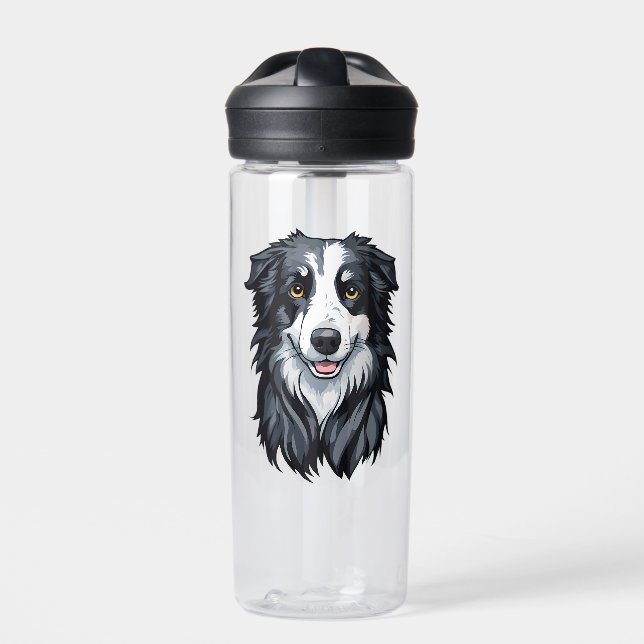 Border Collie Trinkflasche (Vorderseite)