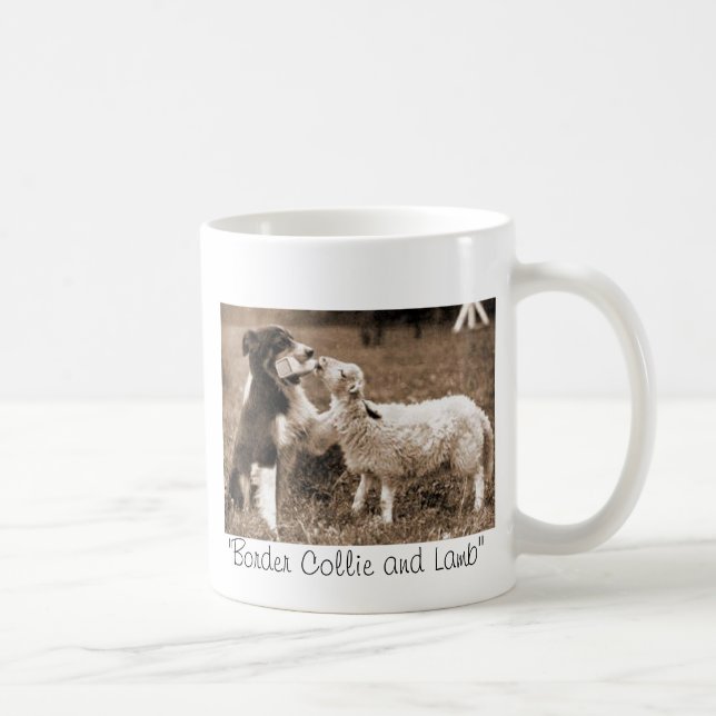 "Border-Collie und Lamm " ~Mug Tasse (Rechts)