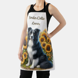 Border Collie und Sonnenblumen Lieben Hund Schürze