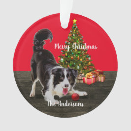 Border Collie und Weihnachtsbaum Ornament