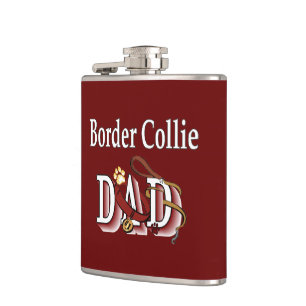 Border Collie Vater Flachmann