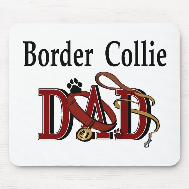 Border Collie Vater Geschenke Mousepad (Vorne)