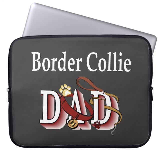Border Collie Vater Laptopschutzhülle (Vorderseite)