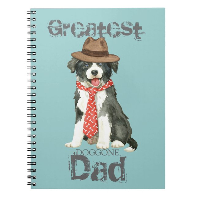Border Collie Vater Notizblock (Vorderseite)