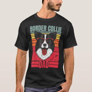 Border Collie Vater Pater Retro Border Collie Dog T-Shirt