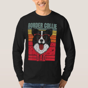 Border Collie Vater Pater Retro Border Collie Dog T-Shirt