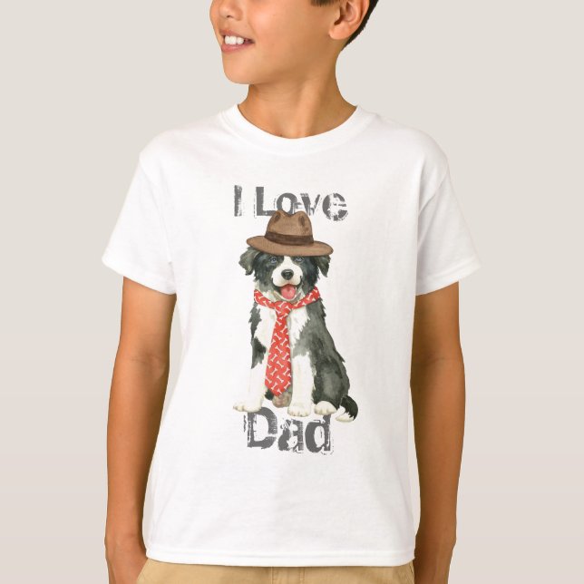 Border Collie Vater T-Shirt (Vorderseite)
