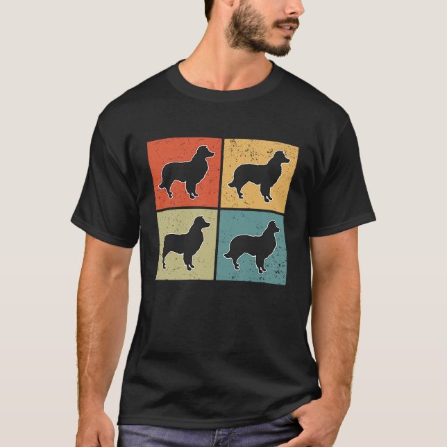 Border Collie Vintage  3 T-Shirt (Vorderseite)