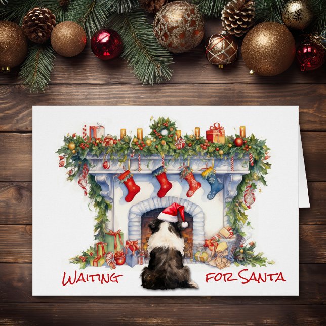Border Collie Warten Sie auf Weihnachts-Feuerplatz (Von Creator hochgeladen)