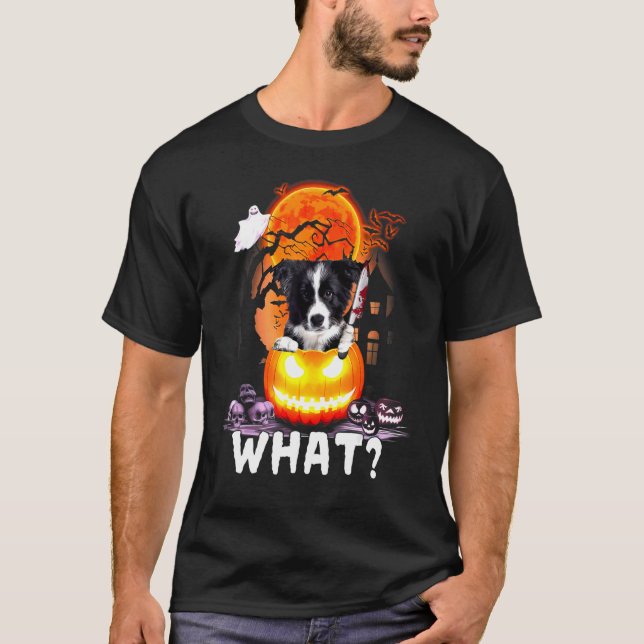 Border Collie, was Grenzkollie mit Knifföder Kille T-Shirt (Vorderseite)