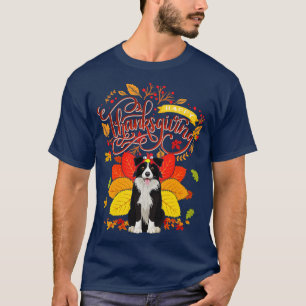 Border Collie Wear Türkei Herbst Herbst Danke T-Shirt