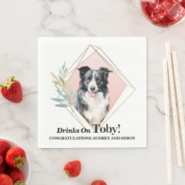 Border Collie Wedding Napkins mit Hunde Foto Serviette