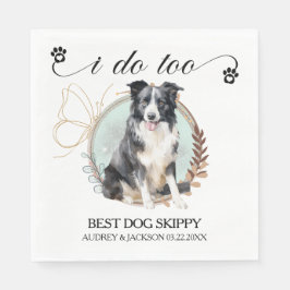 Border Collie Wedding Napkins mit Hunde Foto Serviette