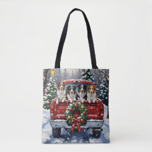 Border Collie Weihnachten Rotes Lastwagen Ferien