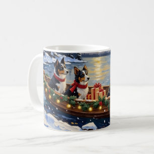 Border Collie Weihnachtsboot Urlaub Kaffeetasse