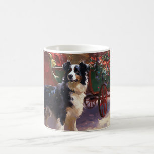 Border Collie Weihnachtsfeiertag Kaffeetasse