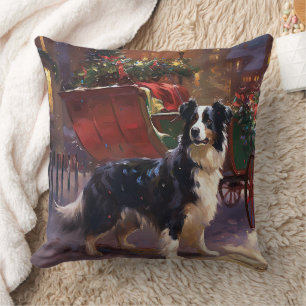 Border Collie Weihnachtsfeiertag Kissen