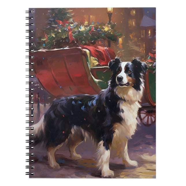 Border Collie Weihnachtsfeiertag Notizblock (Vorderseite)