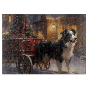 Border Collie Weihnachtsfest Saison Schneidebrett