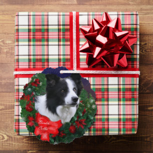 Border Collie Weihnachtsgrüße Ornament Karte