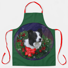 Border Collie Weihnachtsgrüße Schürze