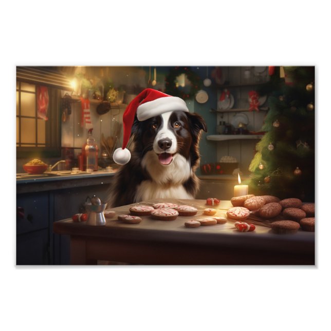 Border Collie Weihnachtskost Feiertag Fotodruck (Vorne)