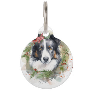 Border Collie Weihnachtsmann Festliche Jungfrau Haustiermarke