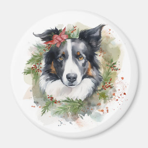 Border Collie Weihnachtsmann Festliche Jungfrau Magnet