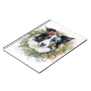 Border Collie Weihnachtsmann Festliche Jungfrau Notizblock