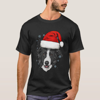 Border Collie Weihnachtsmannmütze Christmas Boys G T-Shirt