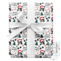 Border Collie Weihnachtspapier