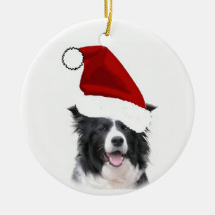 Border-Collie-Weihnachtsverzierung Keramikornament