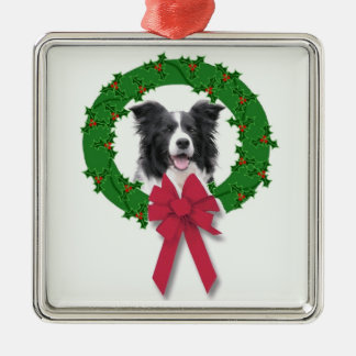 Border-Collie-Weihnachtsverzierung Ornament Aus Metall