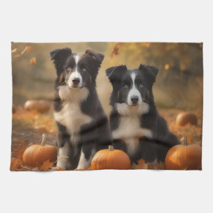 Border Collie Welpe Autumn Delight Pumpen Geschirrtuch
