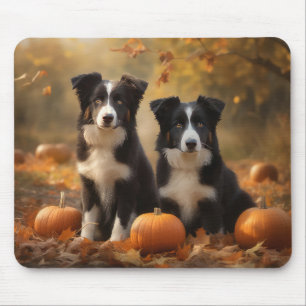 Border Collie Welpe Autumn Delight Pumpen Mousepad