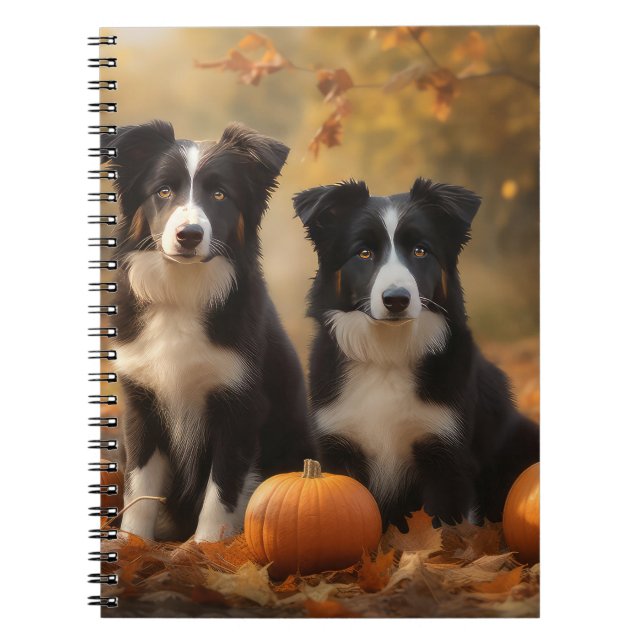 Border Collie Welpe Autumn Delight Pumpen Notizblock (Vorderseite)