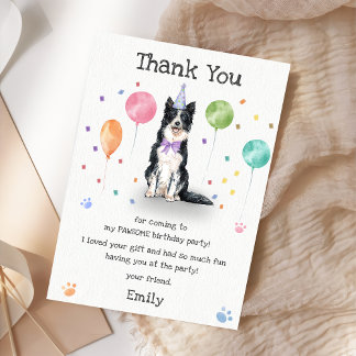 Border Collie Welpe Hund Geburtstag Danke Karte