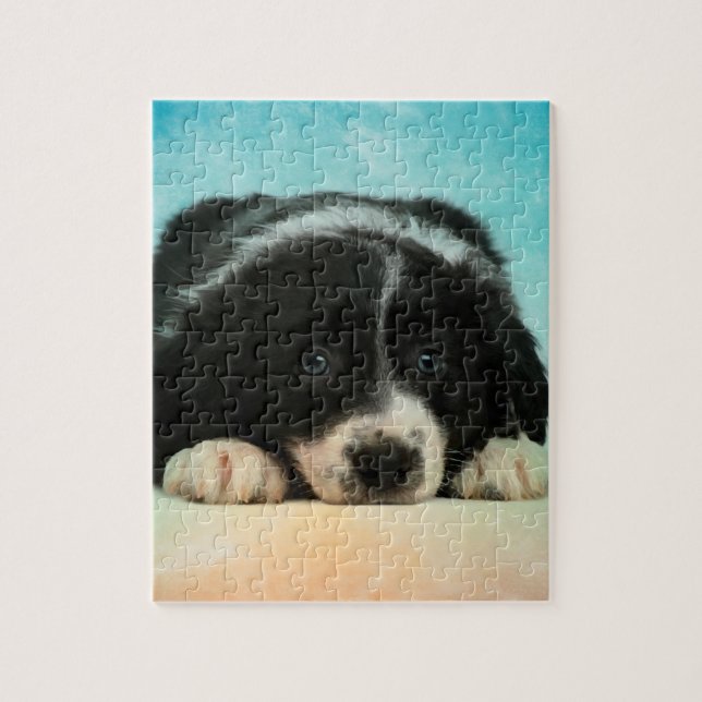 Border-Collie-Welpe Puzzle (Vertikal)