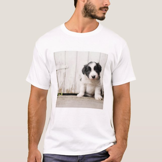 Border-Collie-Welpe T-Shirt (Vorderseite)
