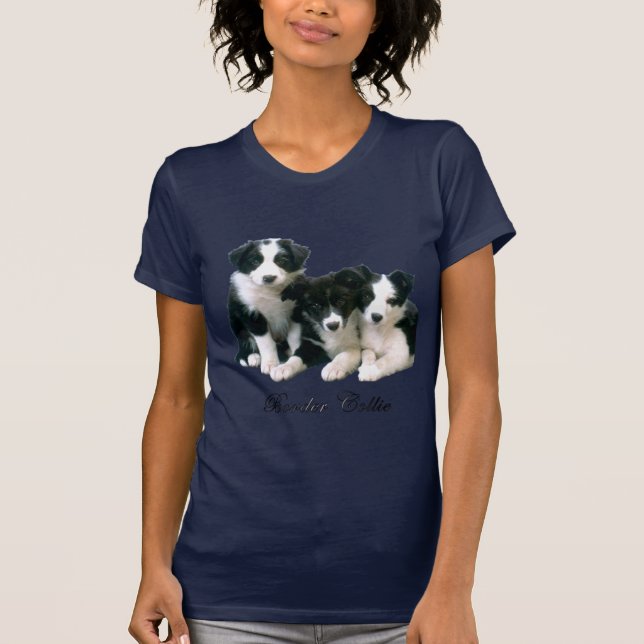 Border-Collie-Welpen T-Shirt (Vorderseite)