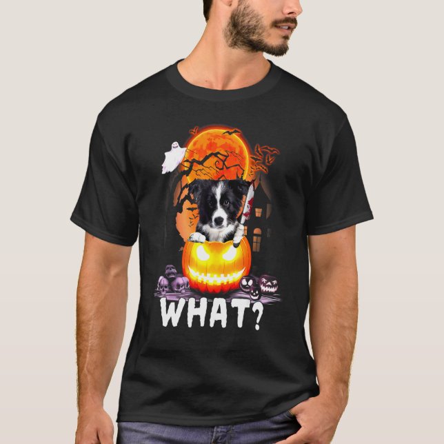 Border Collie What Border Collie With Knife Killer T-Shirt (Vorderseite)