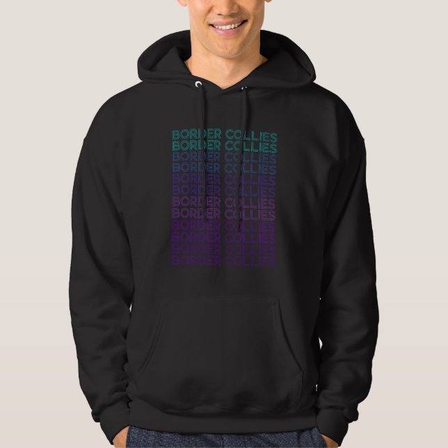 Border Collies Dog Retro Hoodie (Vorderseite)