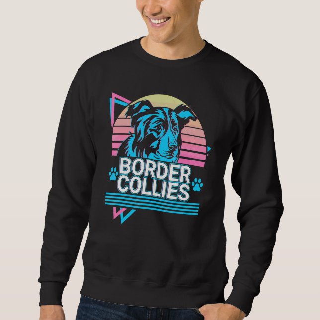 Border Collies Retro Sweatshirt (Vorderseite)