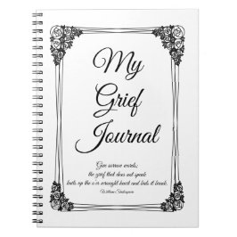 Border Gkurze Journal in Schwarz und Weiß Rose Notizblock