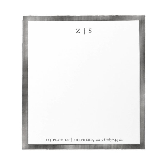 Border Shepherd Clan Tartan Kariertes Muster Notizblock (Vorderseite)