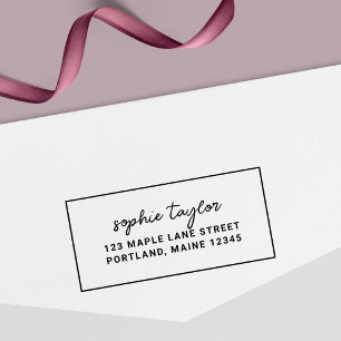 Border Stylish Script Add Name Rücksendeadresse Permastempel